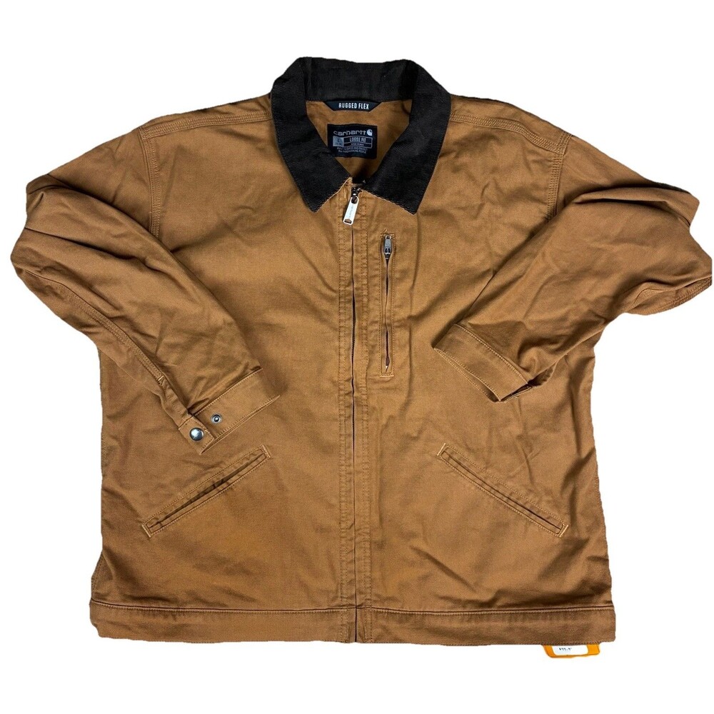 NWT CARHARTT W's Rugged Flex Crawford Canvas Detroit jacket Large 106208 Brown